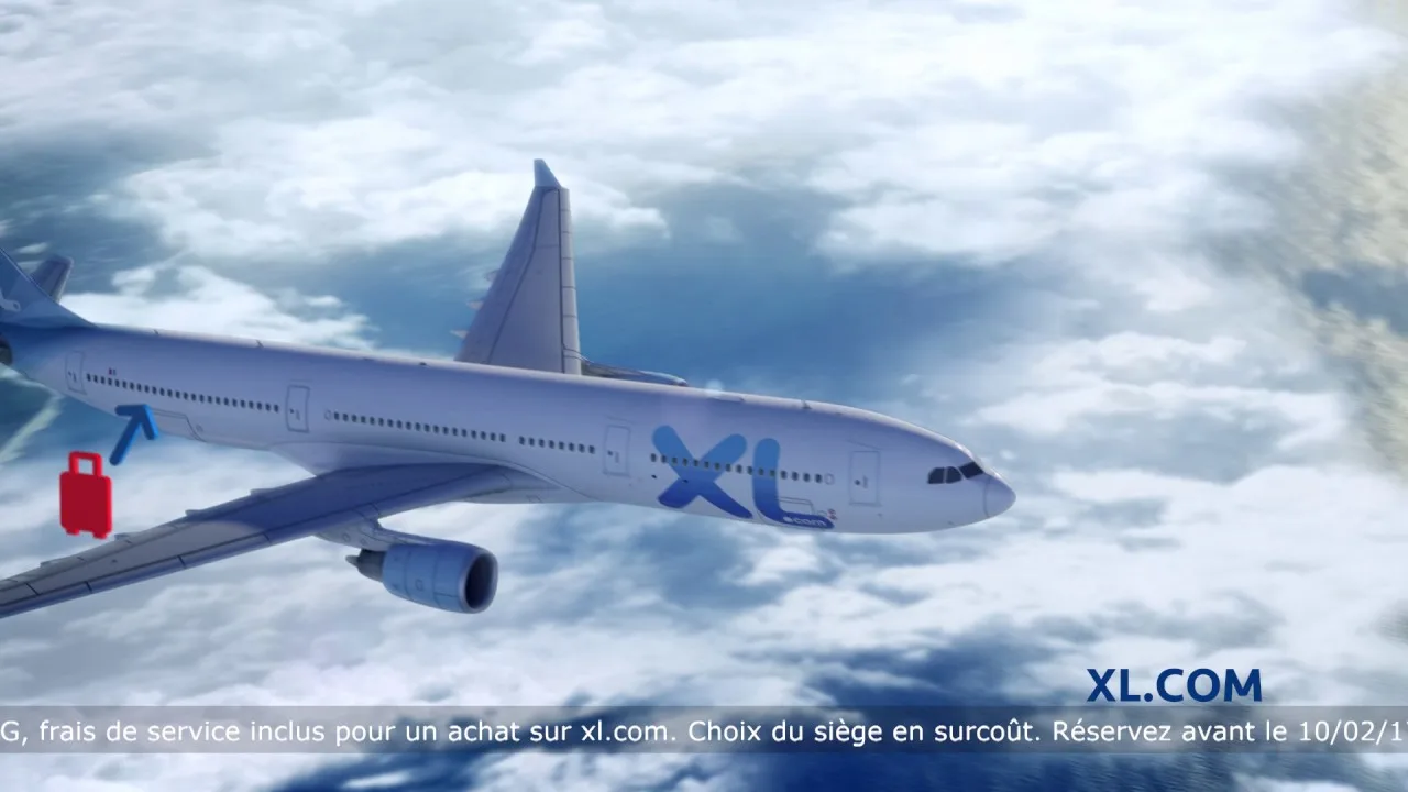 Publicité XL Airways à la TV